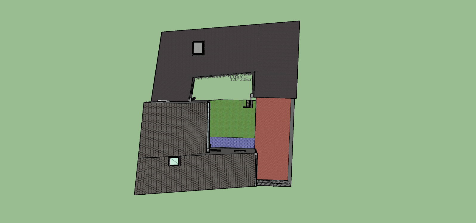 Aerial view with extension